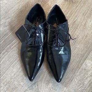 Zara oxfords shiny black sz40
